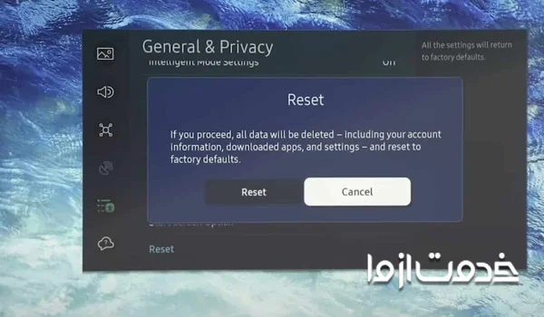 ريست كردن تلويزيون سامسونگ بدون کنترل