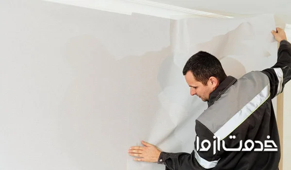 مراحل نصب کاغذ دیواری روی مولتی کالر