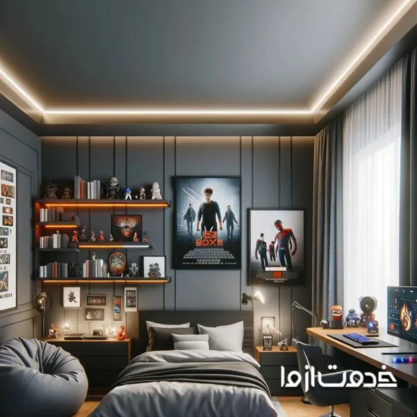 انواع طرح کناف اتاق خواب پسرانه