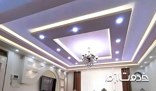 کناف سقف پذیرایی مستطیلی جدید