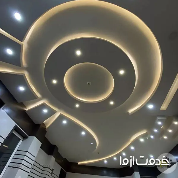 کناف سقف اشپزخانه و پذیرایی دایره ای