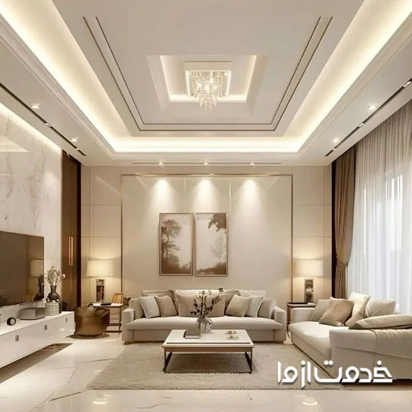 مدل مستطیلی کناف سقف پذیرایی