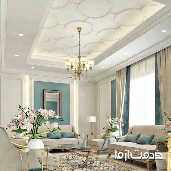 بهترین مدل های مستطیلی برای کناف سقف پذیرایی