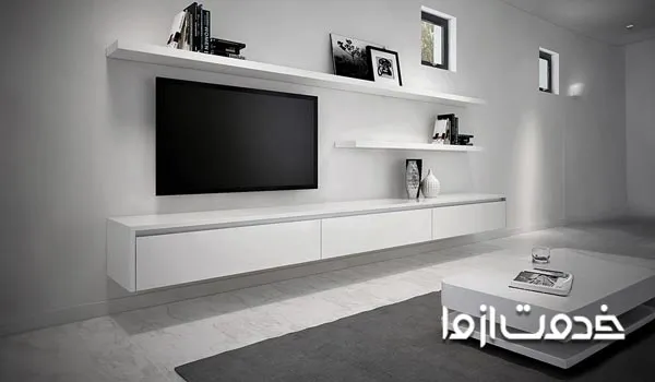 کناف پشت تلویزیون مدرن