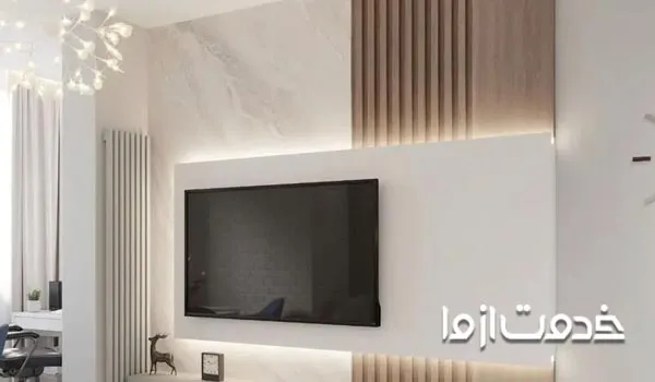 مدل کناف پشت تلویزیون برای خانه های بزرگ