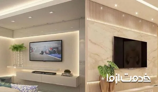 انواع ایده ها برای کناف پشت تلویزیون