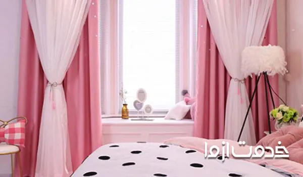 پرده رنگ روشن برای دکوراسیون اتاق خواب