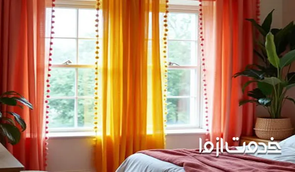 ایده پرده برای دکوراسیون اتاق خواب شیک و زیبا