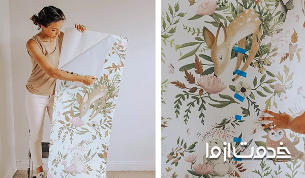 اجرا کاغذ دیواری روی سطوح مختلف