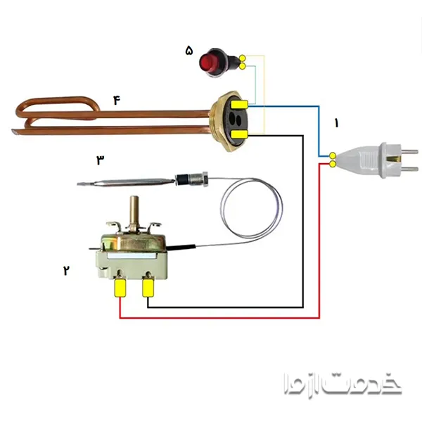 عکس نقشه سیم کشی آبگرمکن برقی