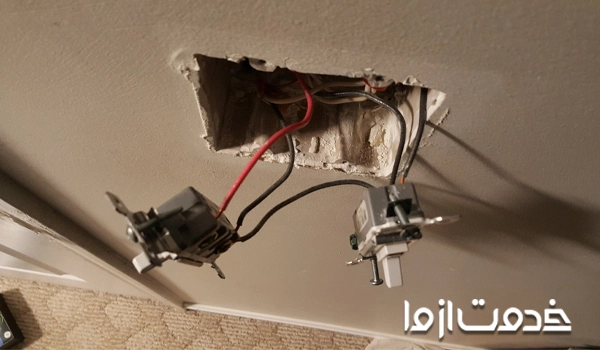 لوله کشی برق ساختمان از سقف