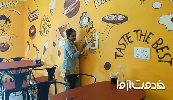 نقاشی روی دیوار فضاهای تجاری