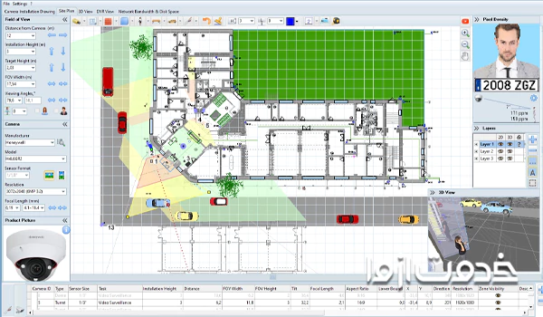 نقشه سیم کشی دوربین مدار بسته با نرم افزار