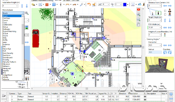 نرم افزار نقشه سیم کشی دوربین مدار بسته