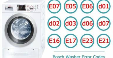 ارورهای ماشین لباسشویی بوش