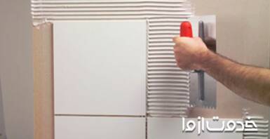 روش کاشی کاری با چسب