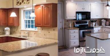 رنگ کردن کابینت ام دی اف