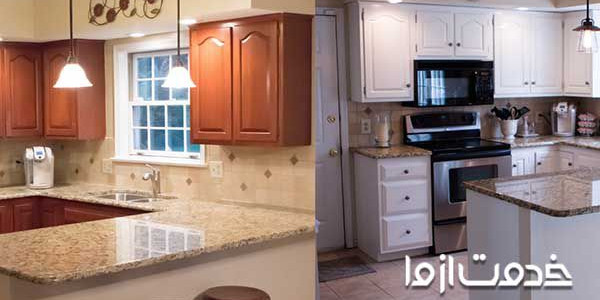 رنگ کردن کابینت ام دی اف