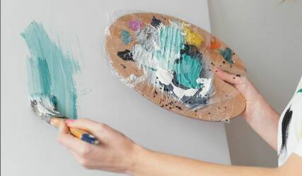 آموزش نقاشی روی بوم